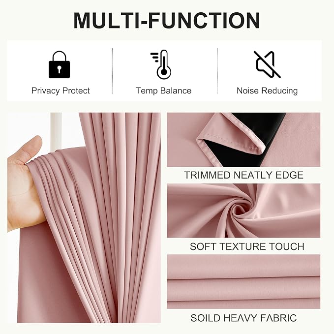 NICETOWN 100% Blackout Nursery Curtains 63 Inch Length - Image 7