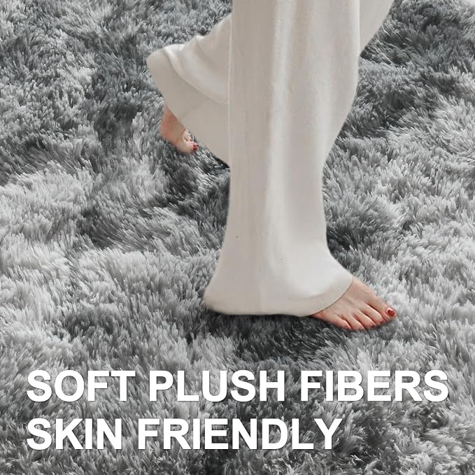 8x10 Ft Extra Large Shag Rugs for Living Room, Tie Dyed Ultra Soft Fluffy Furry - Image 4