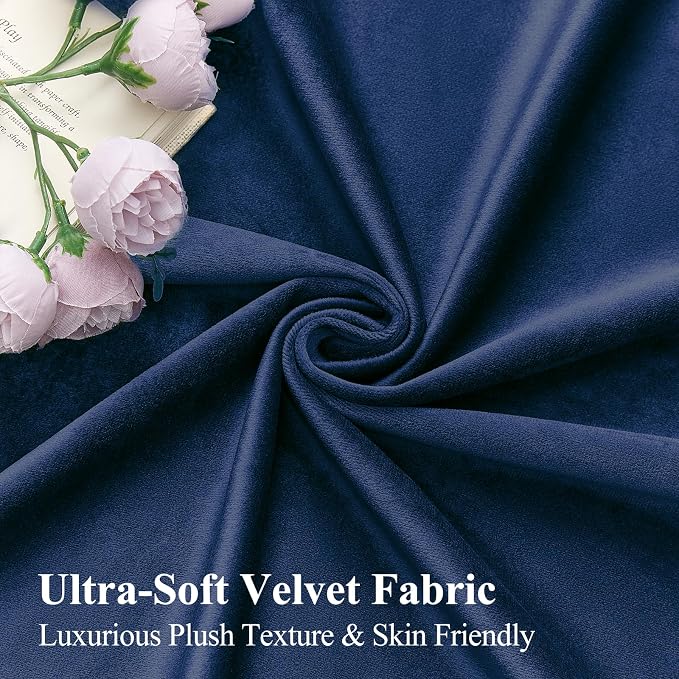 90 Inch Navy Blue Velvet Curtains - Image 5