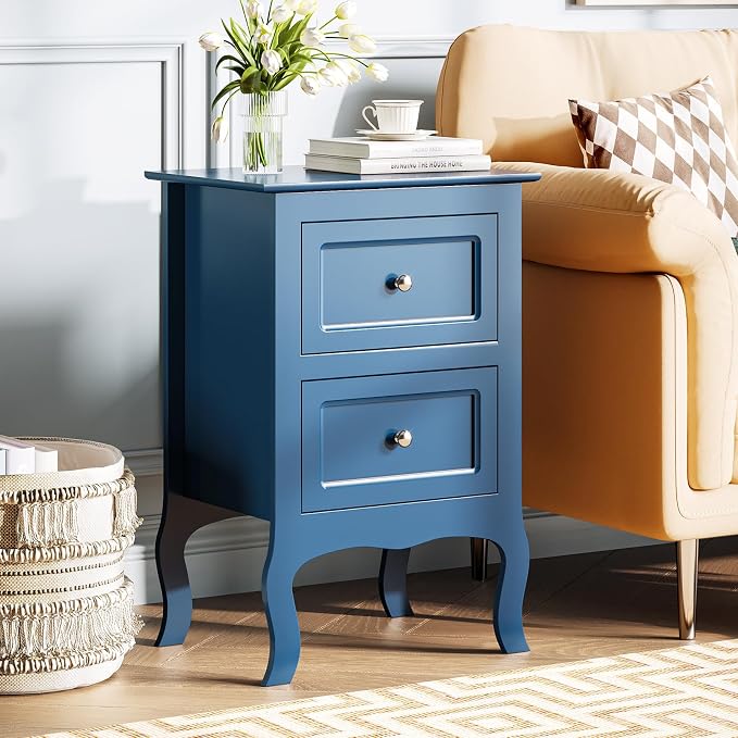 Bonnlo Blue Nightstand Set of 2, Kids Room, Living Room, 15.75" W x 11.8" D x - Image 3