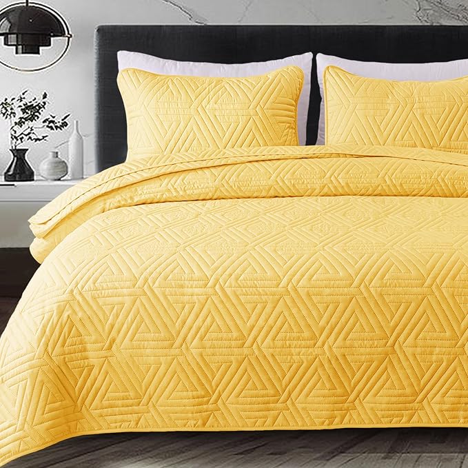 Whale Flotilla Soft Geometric Twin Quilt Set by WHALEFLOTILLA