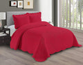 Linen Plus Embossed Coverlet Bedspread Set Oversized Solid Red Full/Queen Bed by Linen+Plus