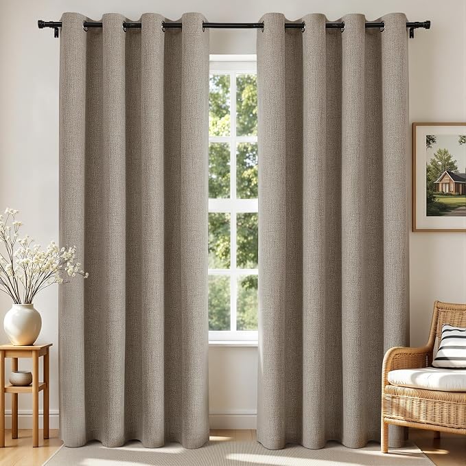 Joydeco Blackout Curtains 84 Inches Long 2 Panels Burg, Room Darkening Curtains by JOYDECO