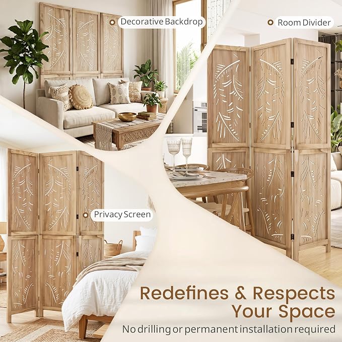 GIANTEX 3 Panel Boho Room Divider - Image 4