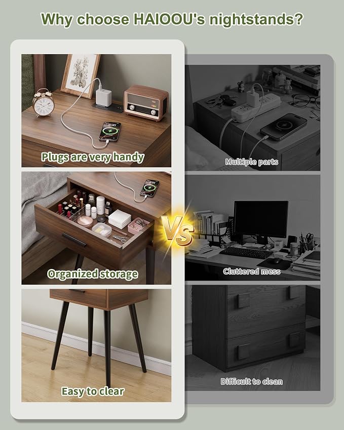HAIOOU Mid Century End Table - Image 7