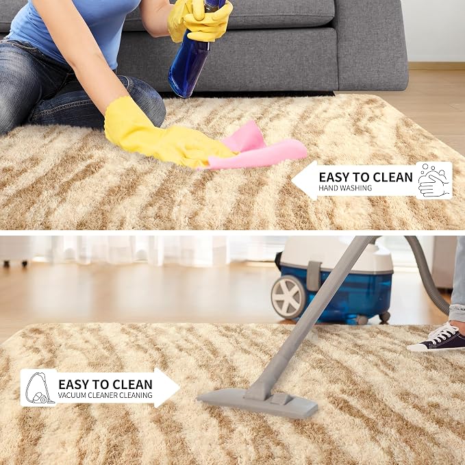 Soft Fluffy Rugs for Living Room, 5x8 Shaggy Area Rug for Bedroom, Modern Shag - Image 6