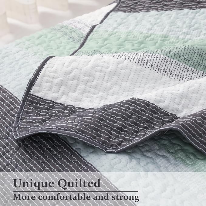 DURLENGEN Quilt Set Queen Size 3Pcs, Soft Microfiber Lightweight Bedspread - Image 4