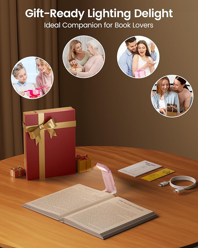 Glocusent Eye-Caring 12 LED Book Light, Compact Rechargeable Reading Light | - Image 8