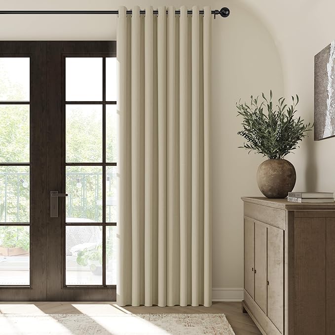 ChrisDowa 100% Blackout Tan Solid Curtains 102 Inches Long 2 Panels for Bedroom Living Room,Farmhouse Room Darkening Thermal Insulated Soundproof Grommet Top Window Treatment Drapes,52x102