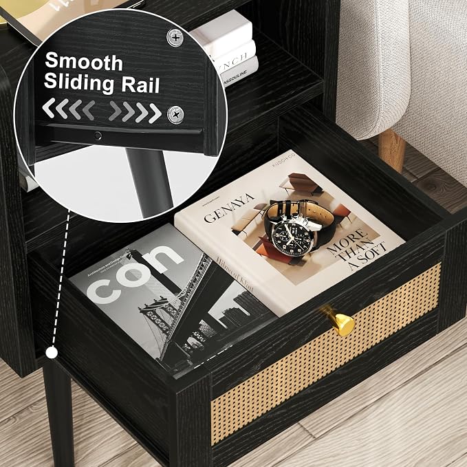 MECHYIN Night Stand Set 2, Nightstands Set of 2 - Image 5