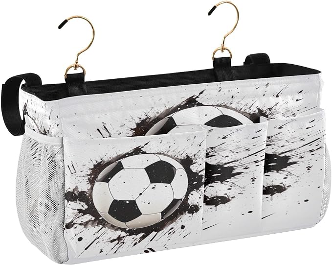 Soccer Ball tag8 Bedside Caddy Storage Bag Bedside Organizer by KOPIRIT