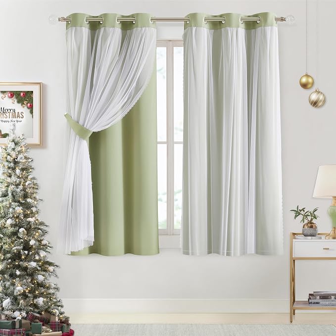 Bujasso Sage Green 90% Blackout Curtains - Image 9