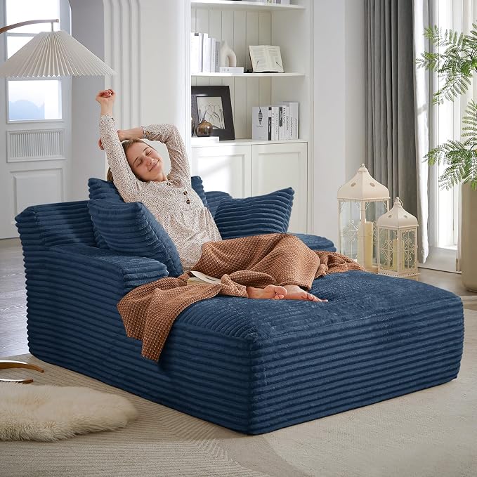 Oversized Chaise Lounge Chair Indoor, Comfy Fluffy Cloud Couch, Modern Deep - Image 6