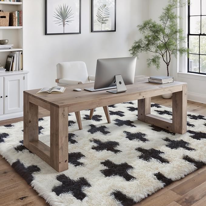 Soft Shag Rug 4x6 for Kids Room High Pile Non-Slip Fluffy Carpet | Machine - Image 4