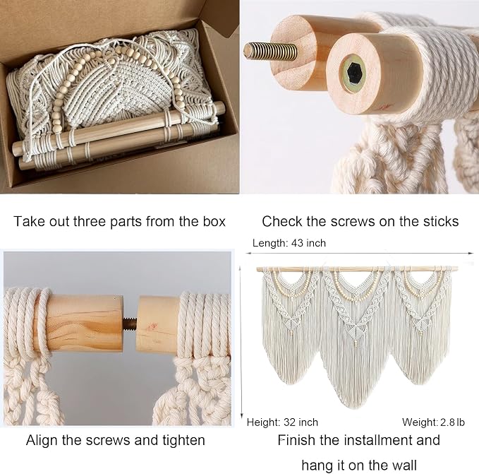 Achart Macrame Wall Hanging Large- Boho Wall Decor- large wall art- Wall Decor - Image 6