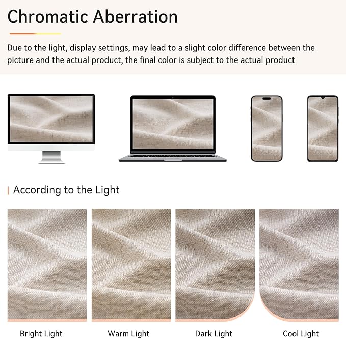 Pinch Pleated Full Blackout Faux Linen Curtains 108 Inches Long | Cream - Image 7