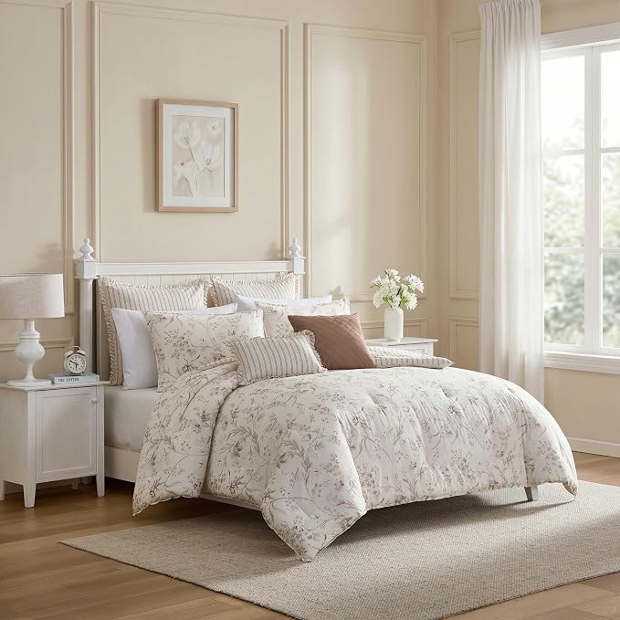 Laura Ashley - Reversible Cotton King Comforter Set - Image 2
