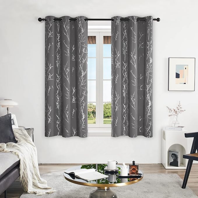 Deconovo Living Room Curtains 45 Inches Long, Thermal Insulated, Room Darkening - Image 2