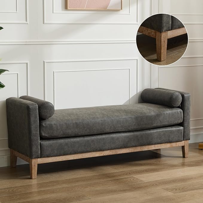 Aoiy & Wifon 66.34" W End of Bed Bench, King Size Upholstered Bench by AoiyWifon