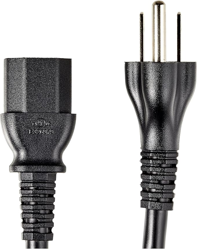 Amazon Basics PC Power Cord, 6 feet, 10-Pack, AC Power Cord for Monitor, Computer, TV, 3 Prong, 18 AWG, 125 Volts, Black
