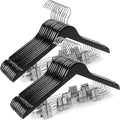 TOPIA HANGER Wooden Suit Hangers with Adjustable Metal Clips (20 Pack), Solid Wood Coat Hangers, 360° Swivel Hook, Premium Clothes Hangers for Jacket, Pant, Jeans, Blouse-Black, CT28B20