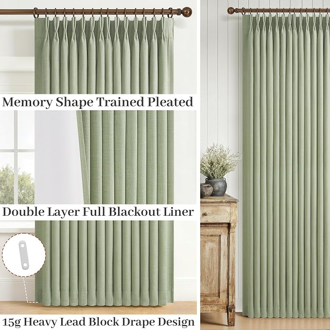Memory Shape Pinch Pleated Curtains 102 Inches Long - Image 4