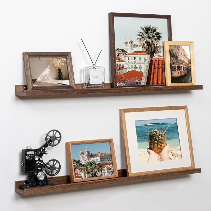 Fun Memories Picture Ledge Shelf, 32 Inch Floating Shelves Set of 2, Large by FunMemories