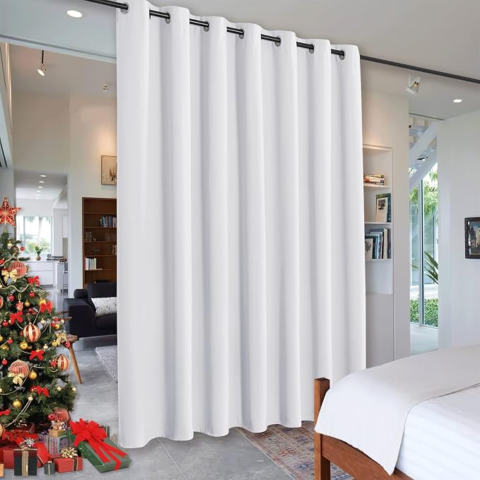 RYB HOME White Curtains Room Seperating Divider by RYBHOME