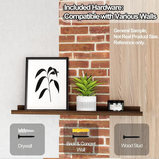 Walnut Floating Shelves for Wall Decor, 32 in Shelf - Image 8