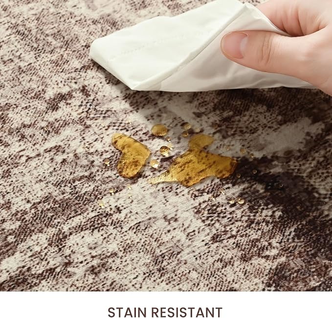 Entrance Rugs Indoor 2x3 Brown Entry Rug Washable Abstract Coffee Small Area - Image 7