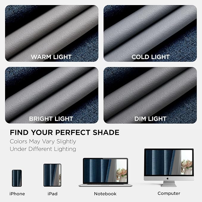Joydeco Blackout Curtains 72 Inches Long 2 Panels Burg, Room Darkening Curtains - Image 9