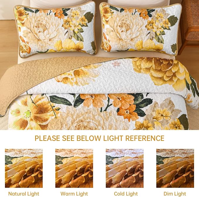 WONGS BEDDING Quilt Queen Size, Soft Microfiber Lightweight Farmhouse Bed Cover - Image 7