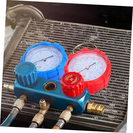 AKOOSY Automotive Gauge Set Multi Compatible Air Conditioning Pressure Monitoring Tool with Recharge Measuring Hose for Efficient Vehicle Repair and Maintenance