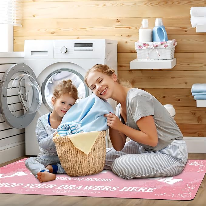 Zoke Laundry Room Rug Runner Stylish Non-Slip Laundry Room Mat 24"x72", Versatile, Waterproof Runner for Laundry, Kitchen, and Bathroom, Mudroom Decor and Farmhouse Charm