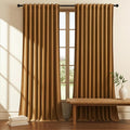 Timeper Gold Brown Velvet Curtains W62 x L96 inches 2 Panels, Light Blocking by Timeper