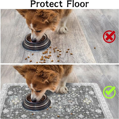 Pet Food Mats for Floor, Absorbent Dog Mat for Food and Water Dispenser Mat, Dog Food Mat Quick Dry Cat Food Mat Pet Supplies