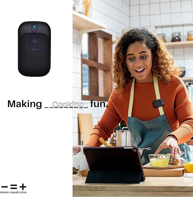 MINUS EQUALS PLUS - = + Golf Speaker/Wireless Wearable Bluetooth Speaker/Portable/Clip on/Up to 18hrs of Battery Life/Built-in Mic for Hands-Free Music and Calls/Water Resistant/Modern Design (Blue)