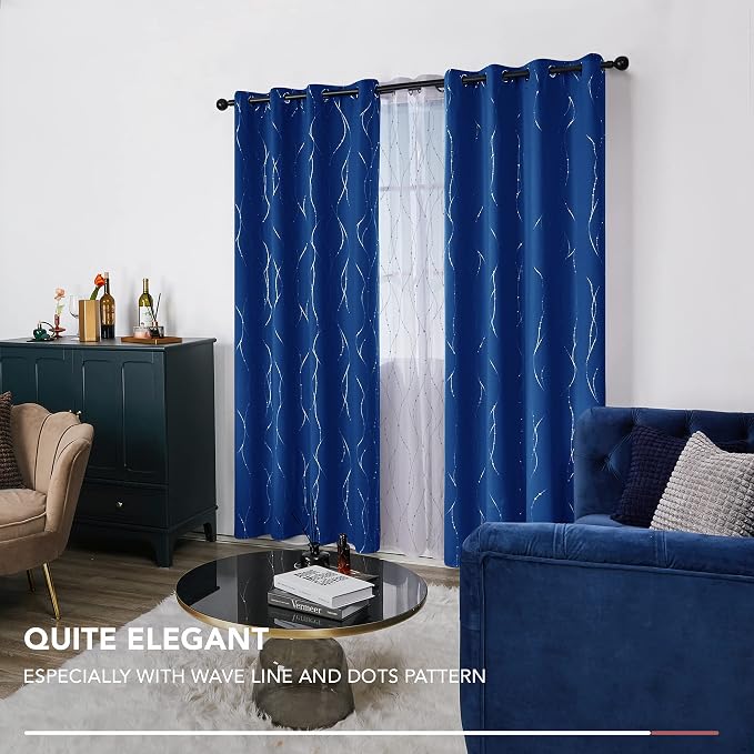 Deconovo Living Room Curtains 95 Inches Long, Thermal Insulated, Room Darkening - Image 4