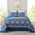 3-Piece Quilt Set Quilted Bedspread Garden Style Floral Printed Oversized by Travan