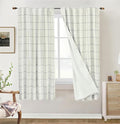 DriftAway 100% Blackout Plaid Linen Curtains 63 Inches Long 2 Panels Black | by DriftAway
