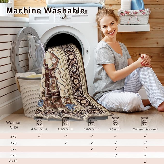 Macgace Washable Vintage Area Rug - Image 8