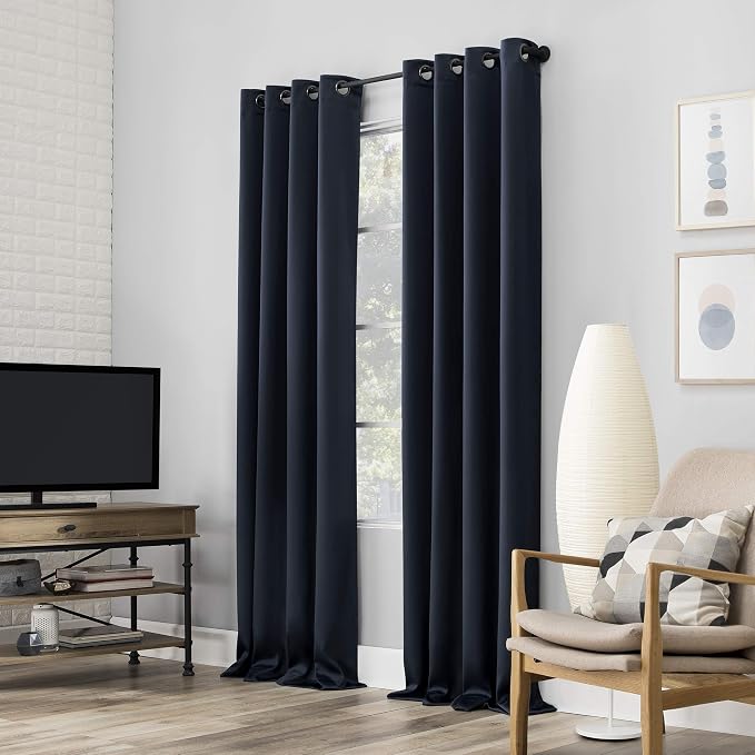 Sun Zero Nordic 2-pack Theater Grade Extreme 100% Blackout Grommet Curtain by SunZero%E2%84%A2