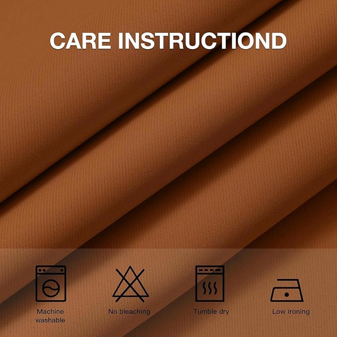 COSVIYA Grommet Room Darkening Brunt Orange Curtains 36 inch - Image 6
