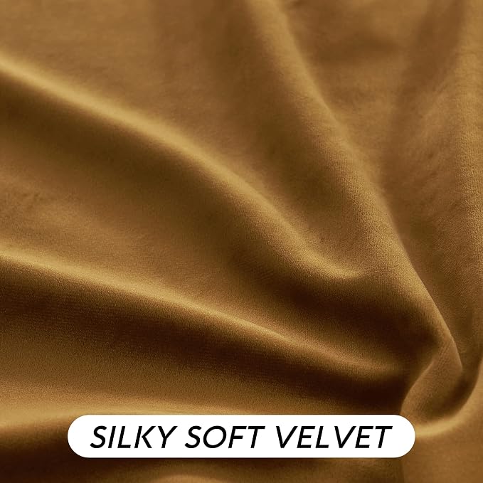 RYB HOME Gold Brown Fall Velvet Curtains - Image 7