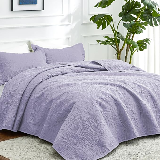Love's cabin Quilts for Queen Bed Lavender Bedspreads Bedding Set - Image 2