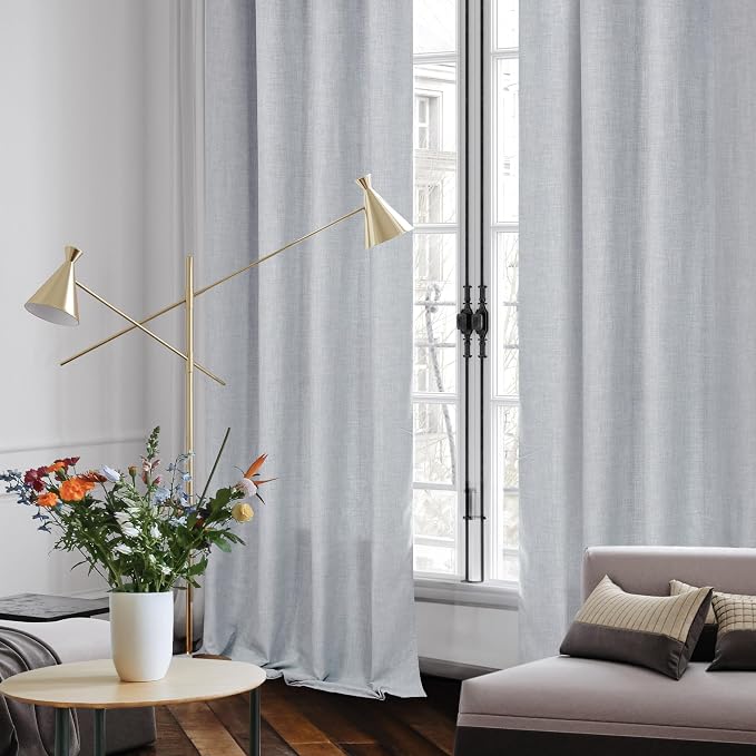Deconovo Light Grey Linen Curtains - Image 2