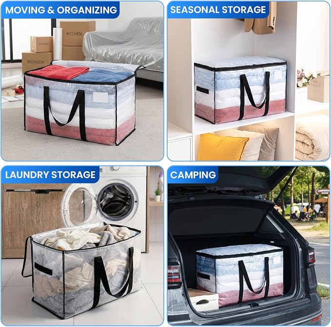 TAILI 2 Pack Clear Extra Large Moving Bags, Storage Bag - Image 8