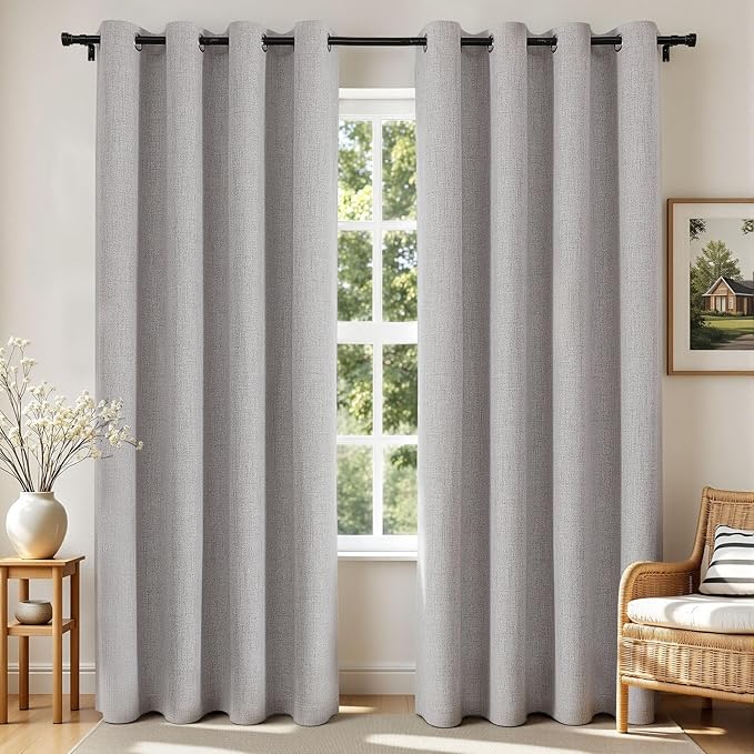 Joydeco Blackout Curtains 72 Inches Long 2 Panels Burg, Room Darkening Curtains by JOYDECO