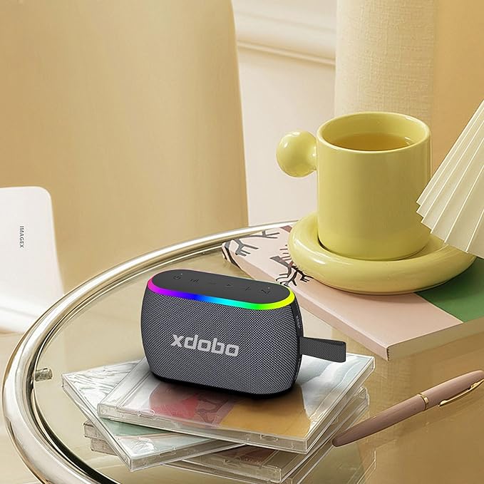 xdobo X8 Mini II Portable Bluetooth Speaker Small Bluetooth Speaker Waterproof IPX6 Computer Speakers Wireless with RGB Lights for Home/Outdoor/Party/Beach/Birthday Gift