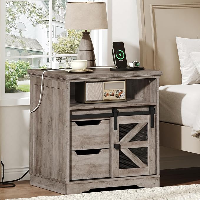 Farmhouse End Table Set of 2, Sofa Side Table - Image 5